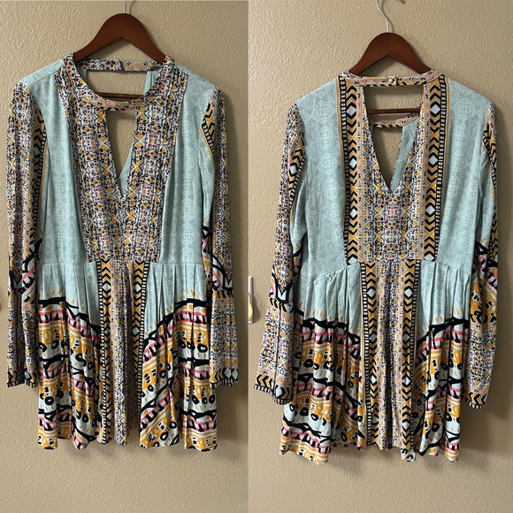 Free People Tegan border printed mini dress - Picture 2 of 10